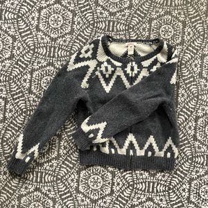 Gray/White Lambswool Sweater